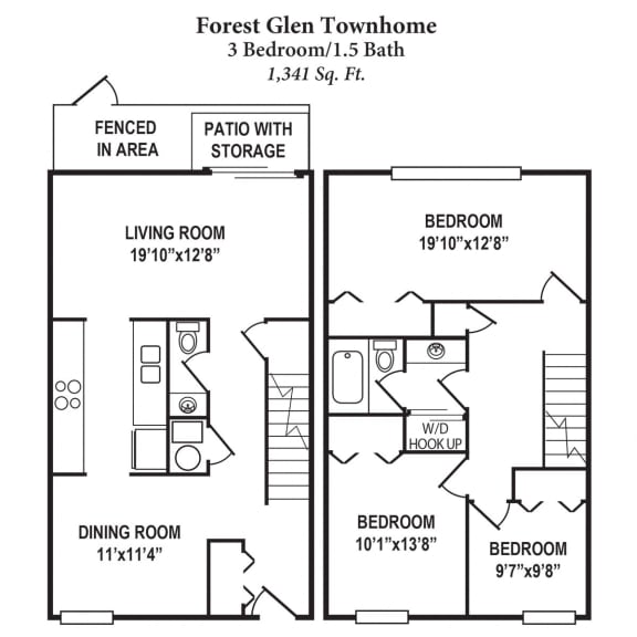 Floor Plans of Forest Park Apartments in Forest Park, OH